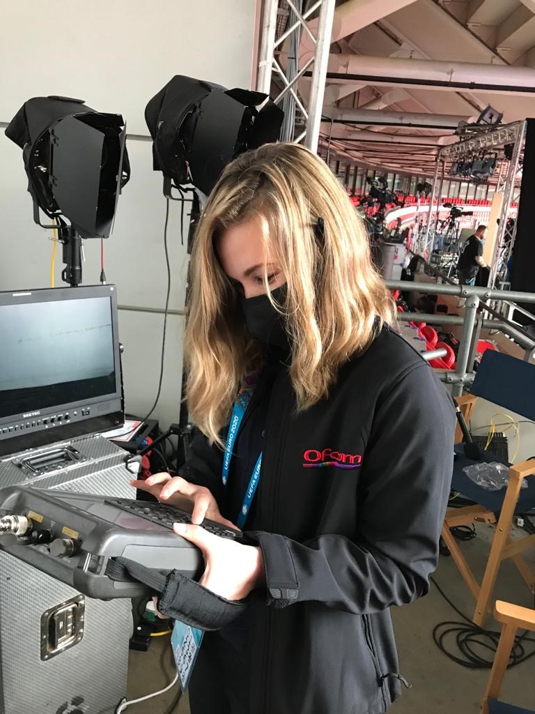 Janelle working at the Euro 2020 football tournament at Wembley Stadium