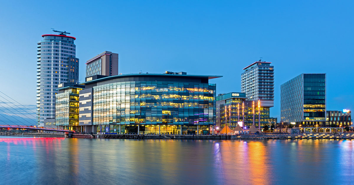 View of BBC's regional headquarters in Salford 