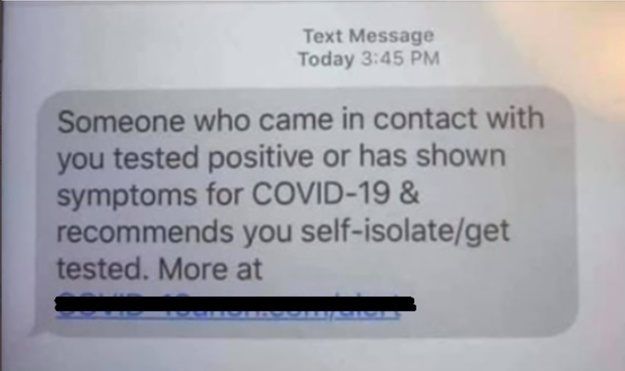 An example of a phishing scam reported by the Chartered Trading Standards Institute. This is not an official text, and the link should not be trusted.