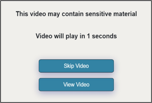 Video may contain sensitive material prompt 