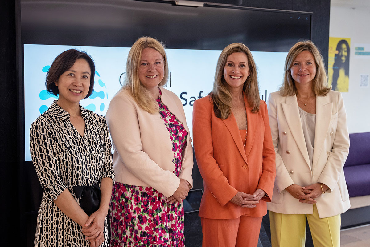 From left to right: Eun-hee Choi (Korea Communications Standards Commission, Republic of Korea); Niamh Hodnett (Coimisiún na Meán, Ireland); Julie Inman Grant (eSafety Commissioner, Australia); and Gill Whitehead (Ofcom, UK).