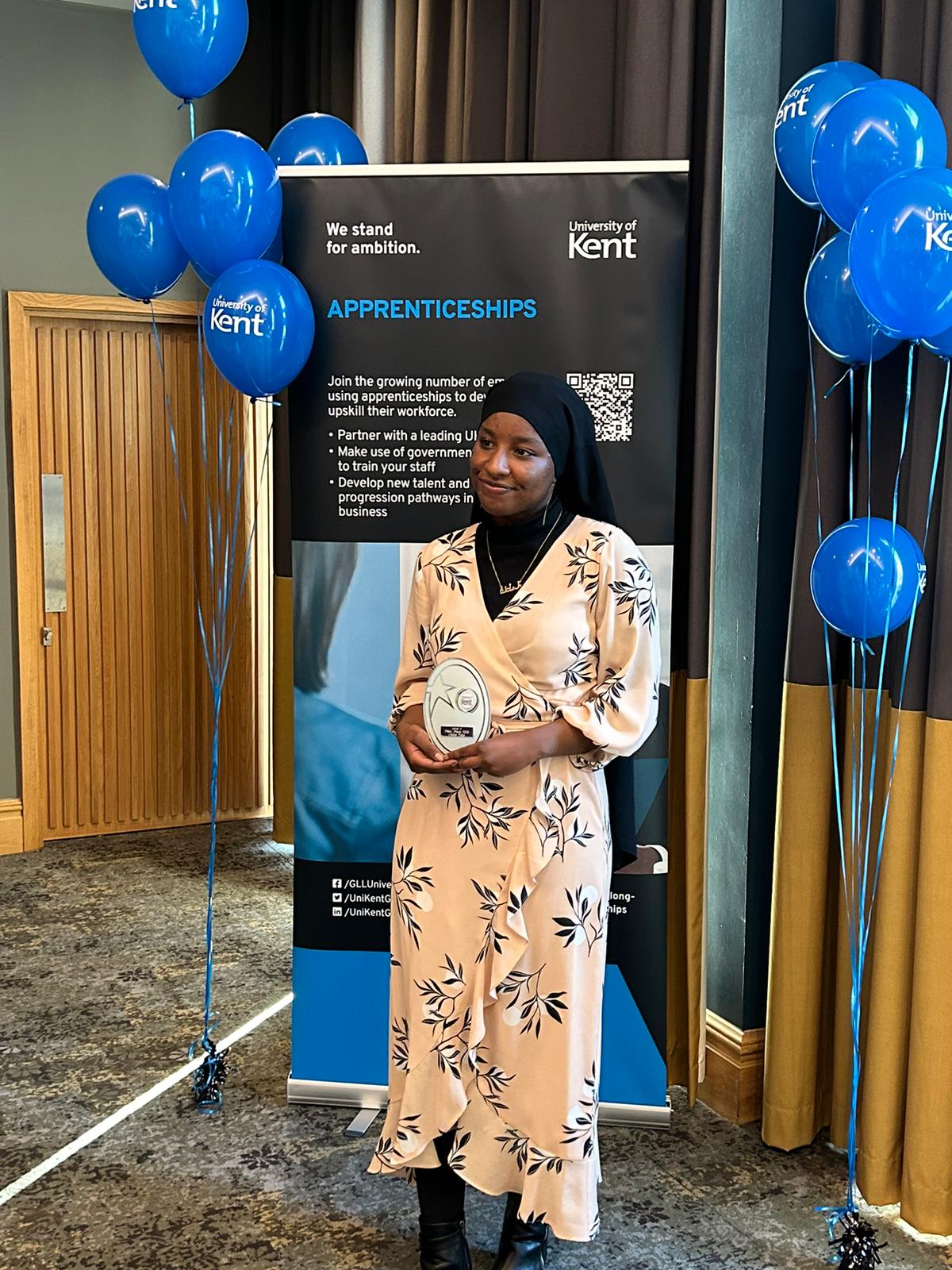 Apprentice receiving award