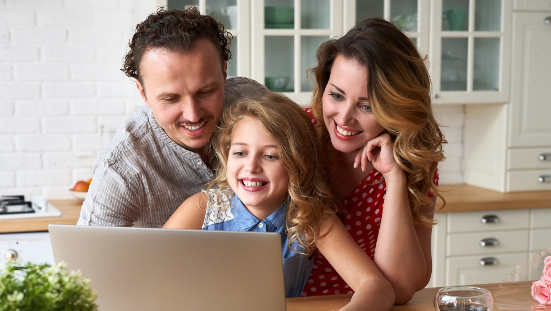 Family on computer