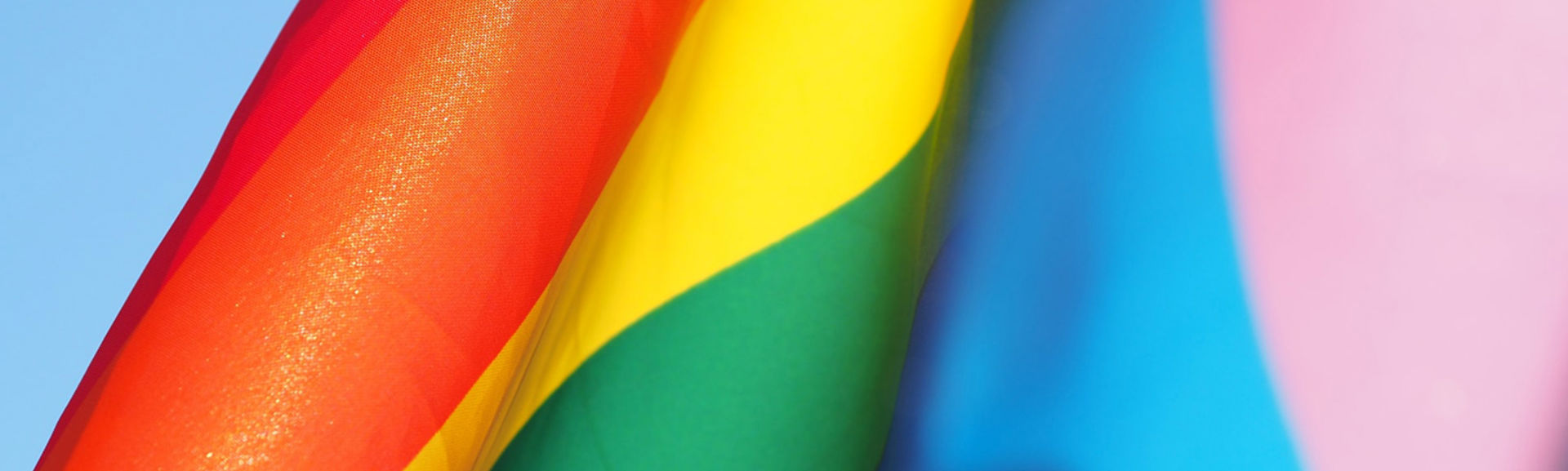 Close up of pride flag