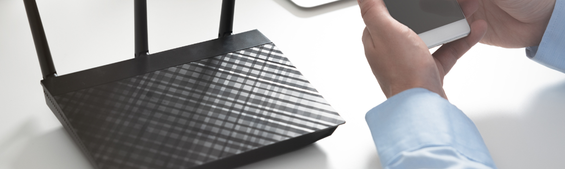 A Wi-Fi router on a desk