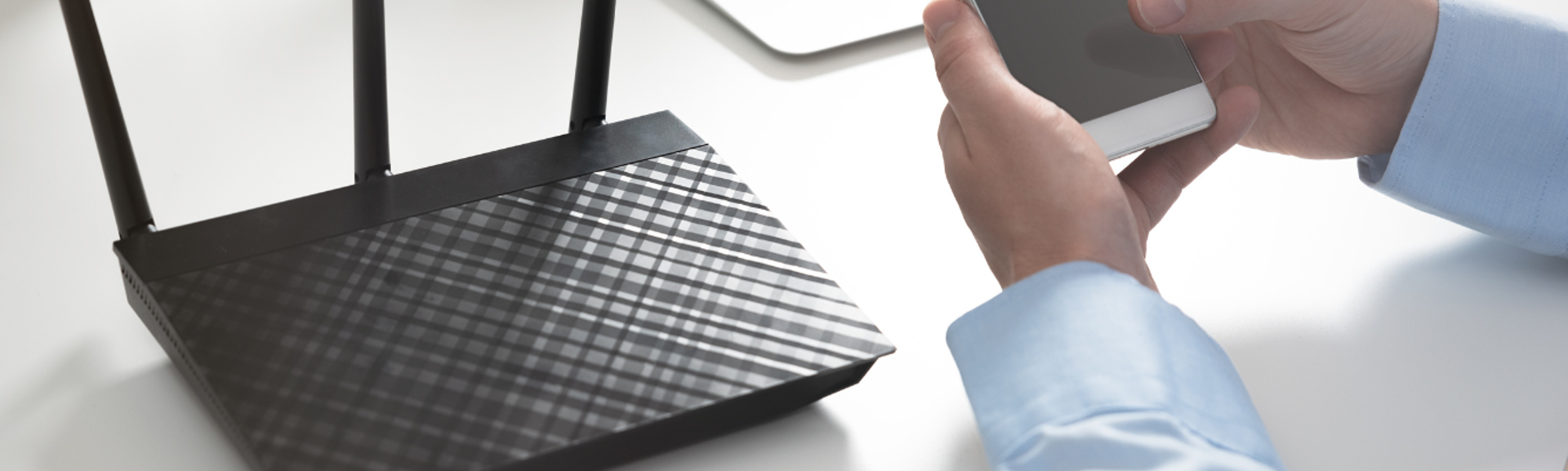 A Wi-Fi router on a desk