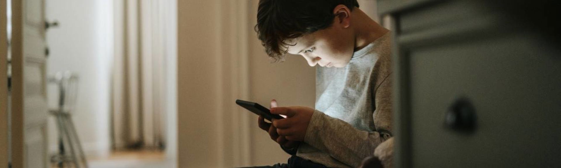 Child watching content on a tablet