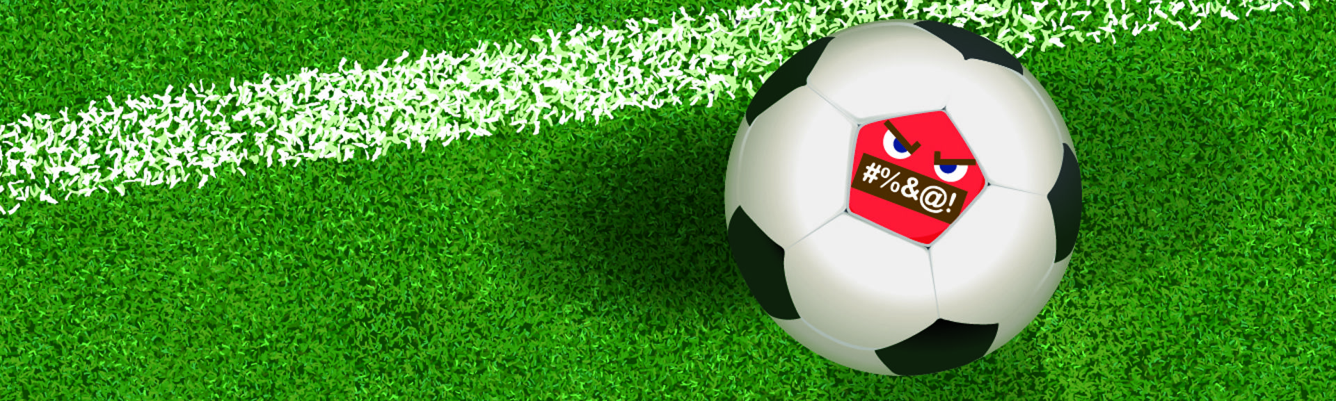 A graphic showing a football on a sports pitch