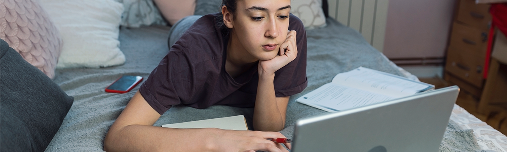 Teen girl on laptop