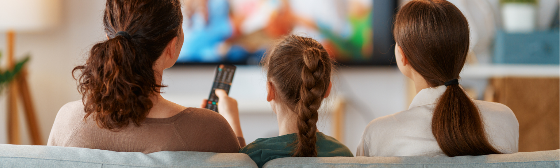 family watching tv Hero