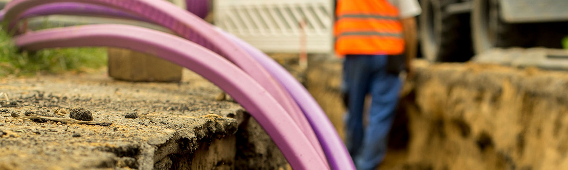 Fibre cable being installed