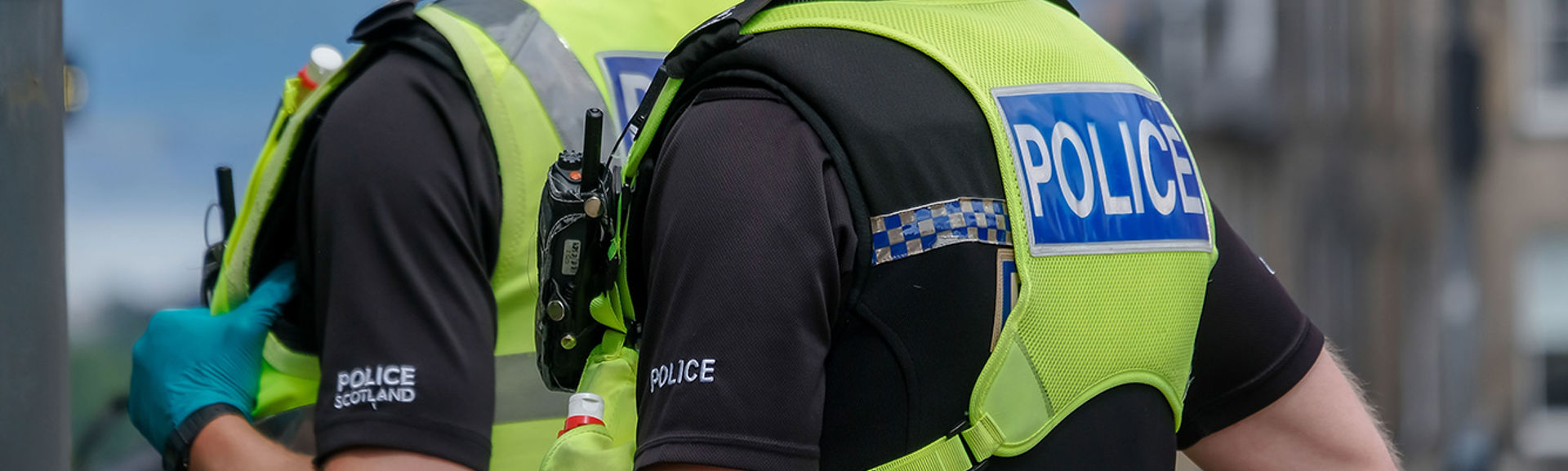 Two police officers attending a scene