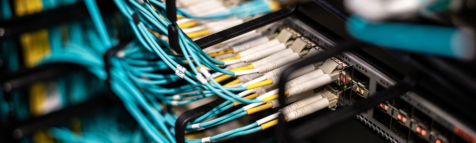 Telephone cables inside a cabinet
