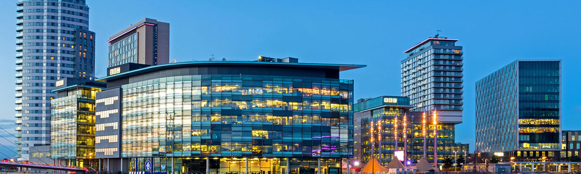 View of BBC's regional headquarters in Salford 