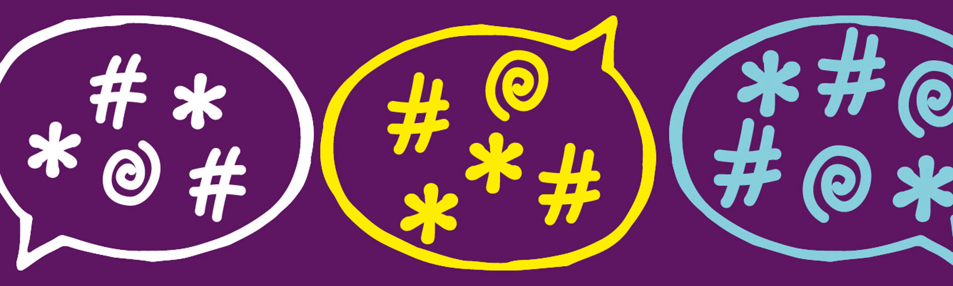 An abstract image comic speech bubbles with swear words symbols inside
