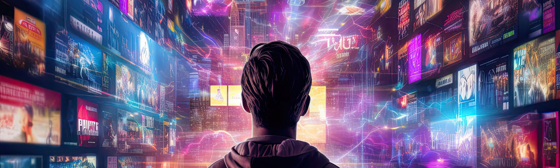 A person using a tv-like streaming service which uses algorithms to suggest content to watch or listen to.