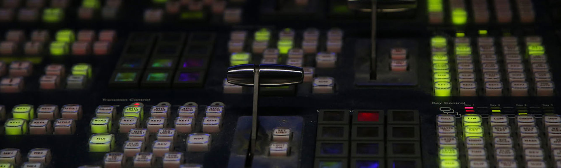 A mixer desk in a television studio