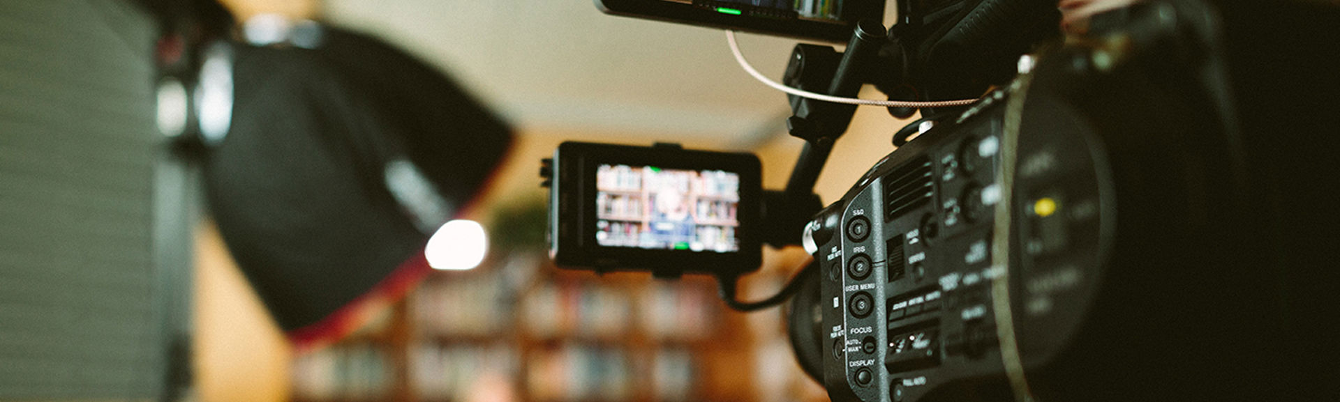 View of a camera monitor during a filming session
