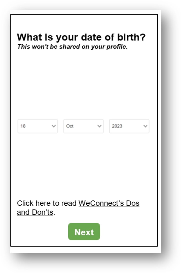 A relabelled title: The name of the community guidelines document was changed to be more user-friendly (‘Dos and Don’ts’) and presented while signing up to the platform.