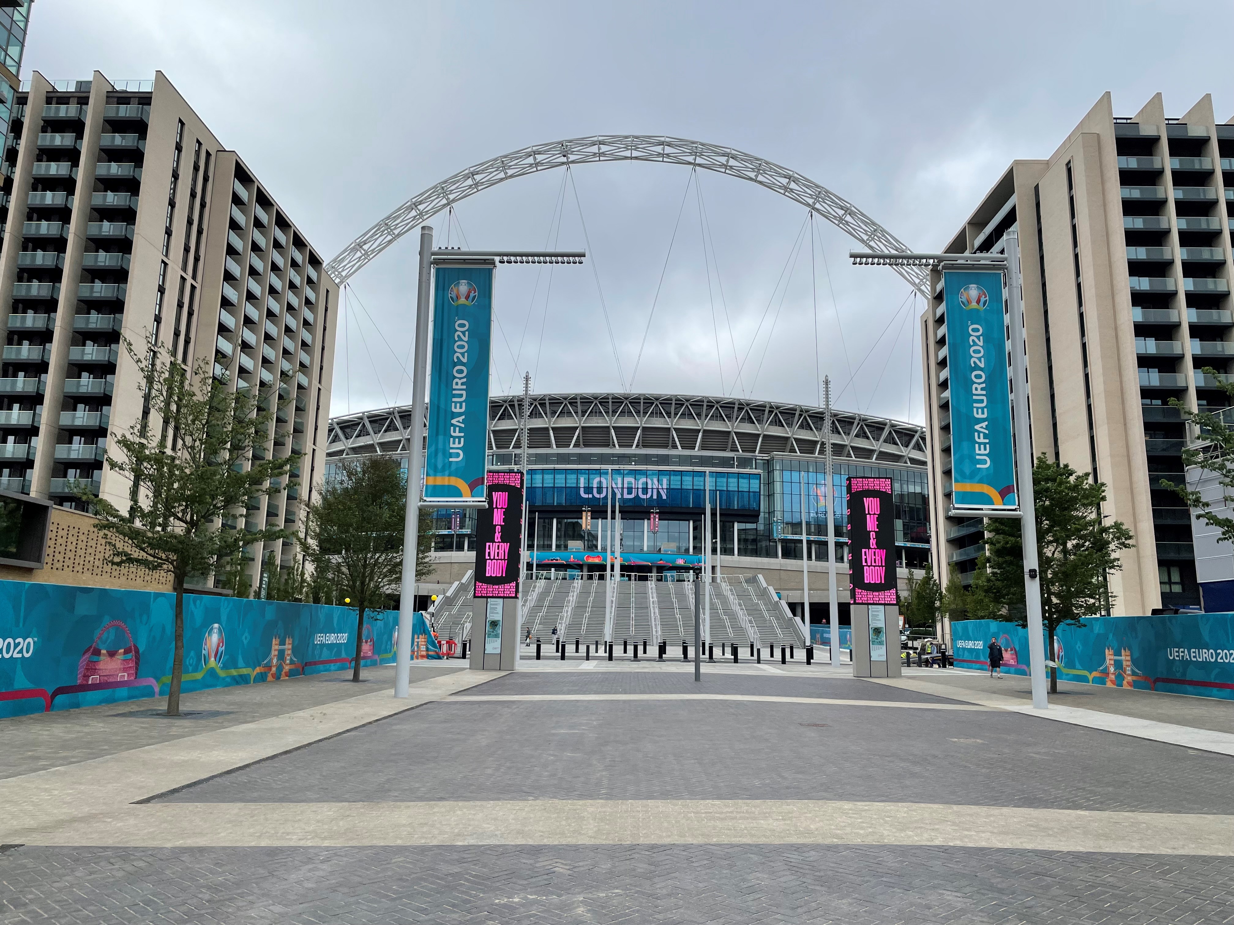Wembley stadium from the outside.