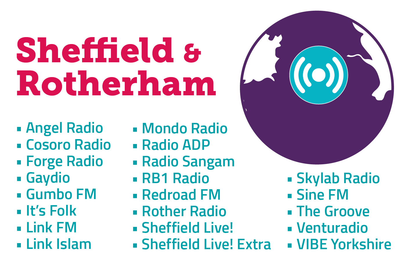 Stations launching in Sheffield and Rotherham.